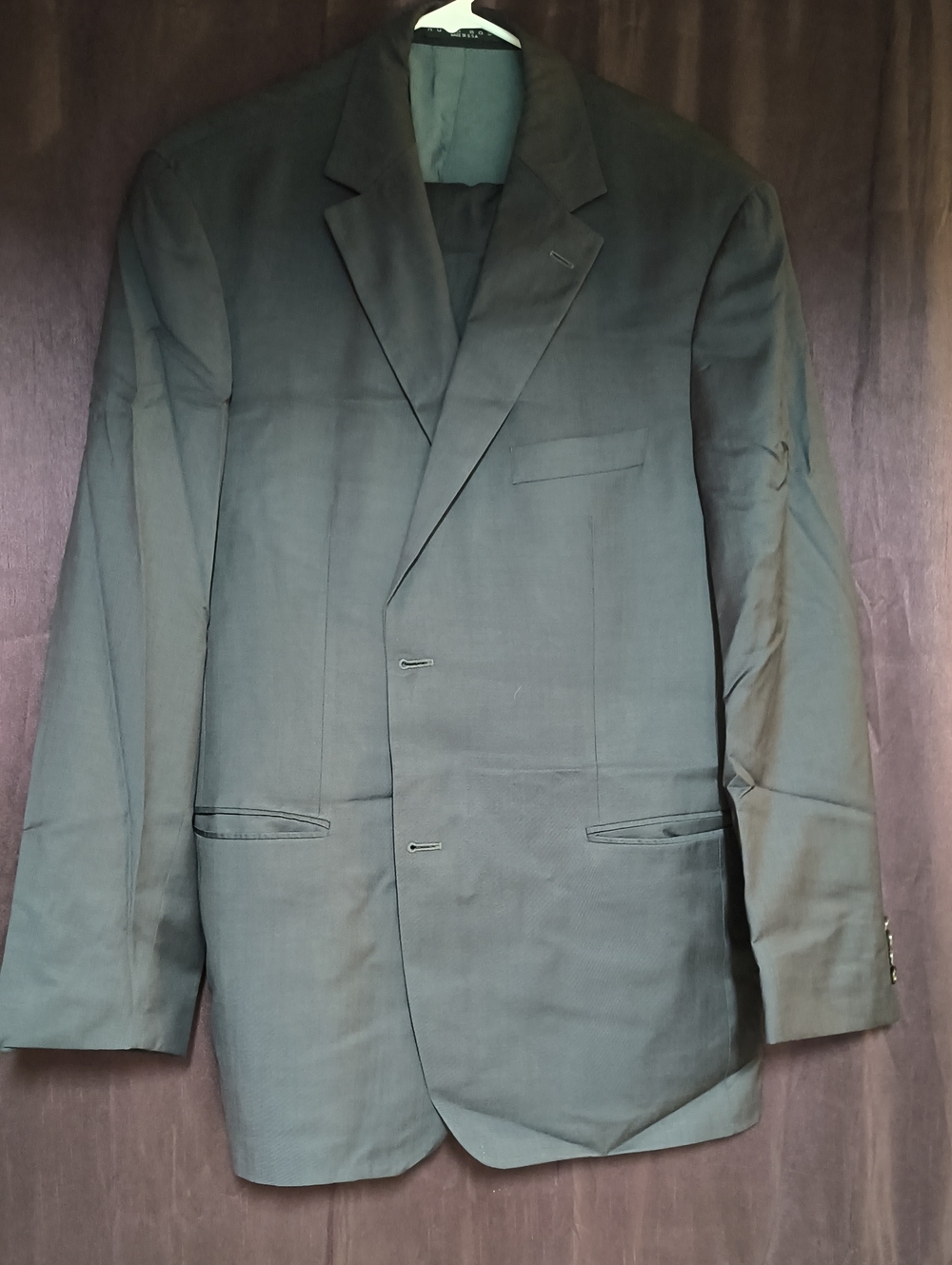 Boss Men's Charcoal Navy Blue Single-Breasted Suit Jacket